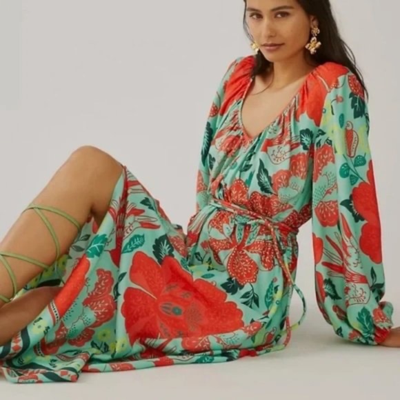 Anthropologie Dresses & Skirts - Anthropologie X Farm Rio Poppy Print Maxi Dress